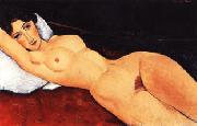 Amedeo Modigliani Reclining Nude on a Red Couch oil painting reproduction